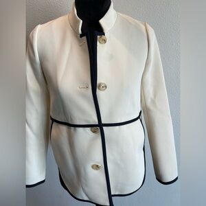 J.Crew Size 00P Cream Blazer with Black Trim
